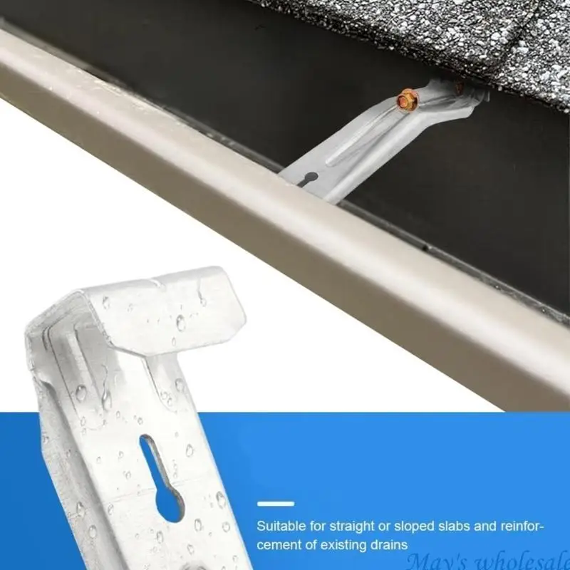 28Pcs Concealed Gutter Brackets Fastener With Screws And Clamps Aluminum Alloy Gutter Hangers Quick Screw Gutter Clip 448A