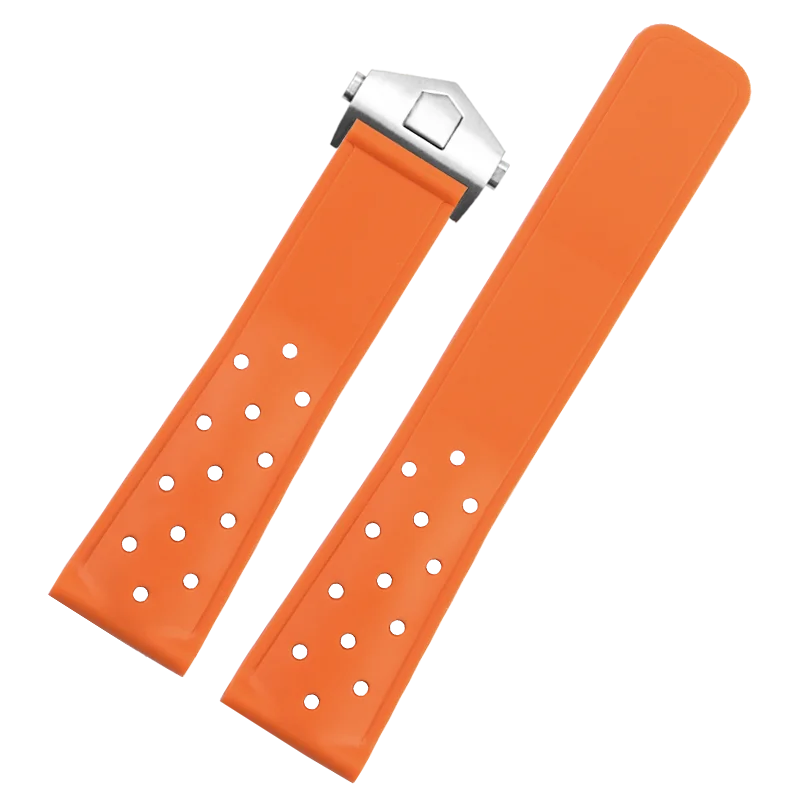 22mm Soft Rubber Silicone Watchband For TAG HEUER Strap MONACO CARRERA FORMULA 1 Watch Band Waterproof Bracelet Folding Buckle