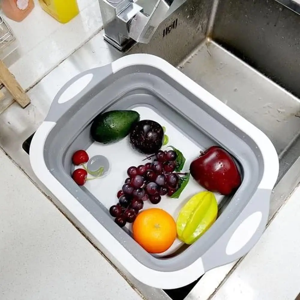 Caravan Foldable Cutting Board Sinks Drain Basket Portable Folding Wash Basins Fit For Caravan Rv Kitchen Wash Basin Accessories