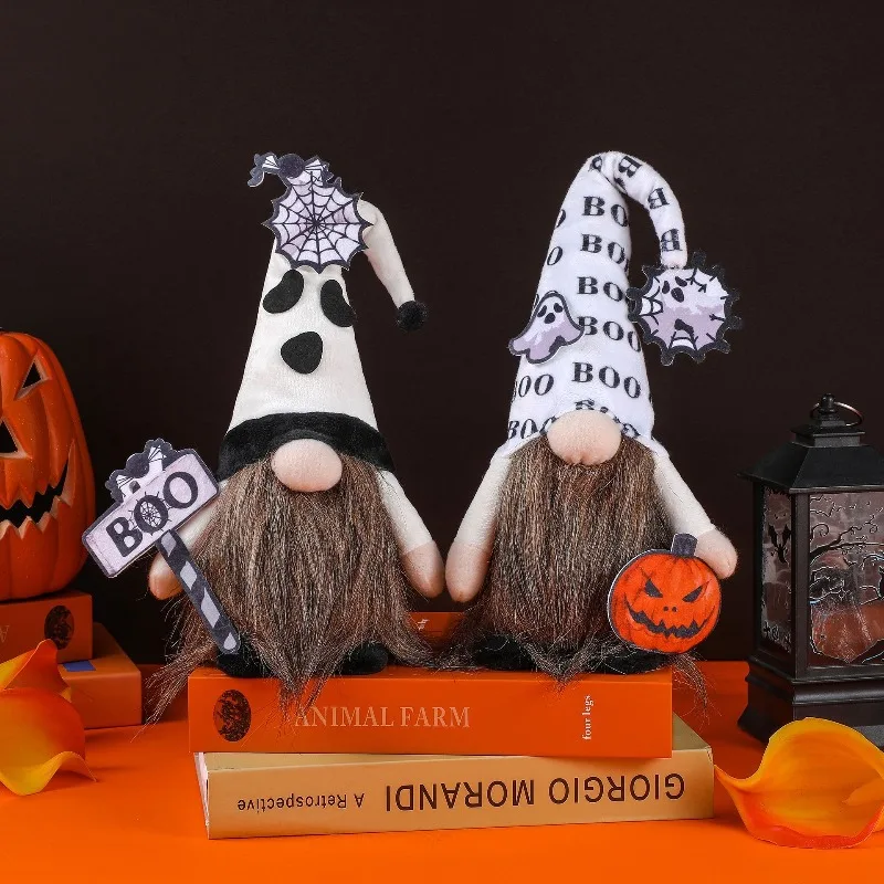 1Pcs Halloween Decorative Ornament Faceless Old Man Dwarf Rudolph Doll Ornament, Holiday Party Atmosphere Tabletop Ornament