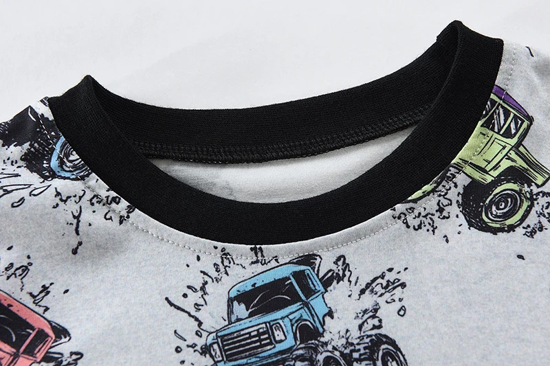 Little Hand Little Boys Pajamas Set Kids Construction Vehicle Print PJs Cotton Sleepwear for 2‑7Years Home Clothing