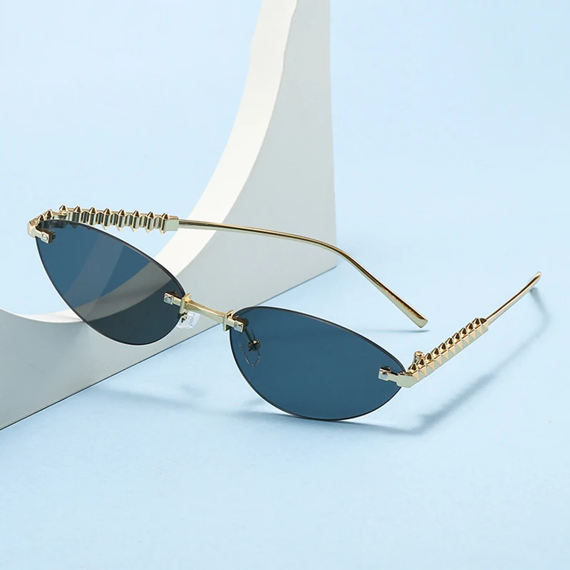 Neue Vintage Elliptische Sonnenbrille für Damen und Herren Runde Sonnenbrillen Ovale Brillen für Männer und Frauen Cat-Eye-Brillen