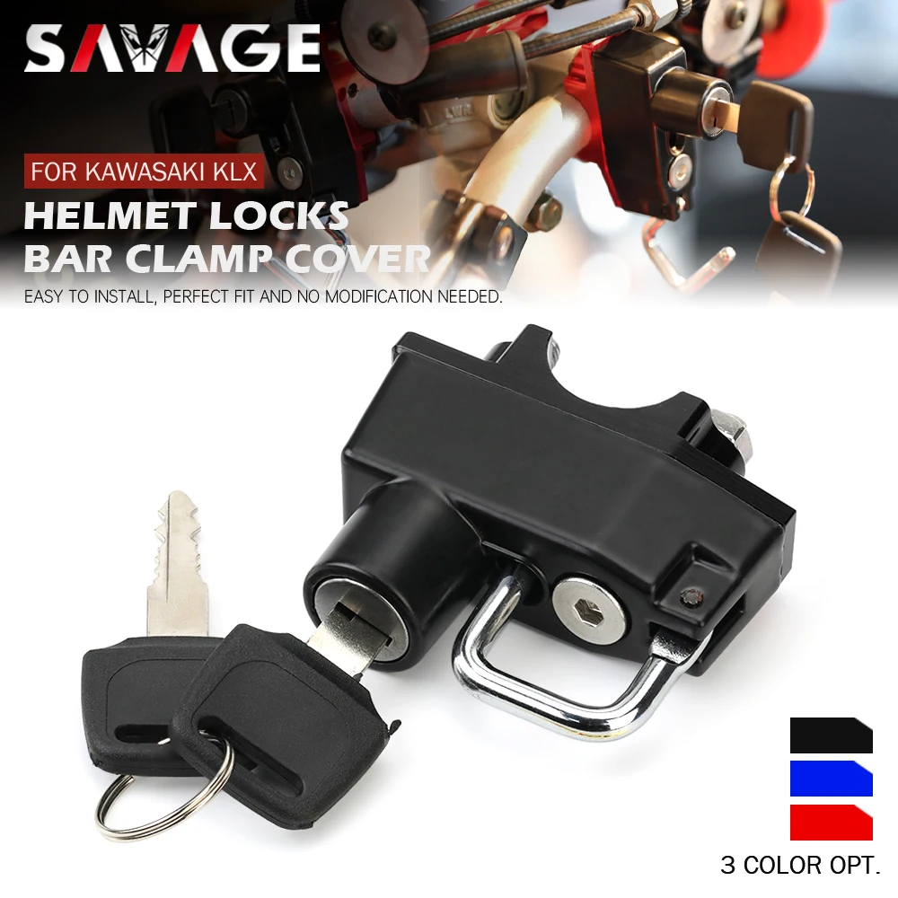 

Helmet Locks For KAWASAKI KLX140/L/G KLX 250/S/SF 230/R 450R KLX300SM Motorcycle Accessories Handlebar Clamp Anti-Theft Key