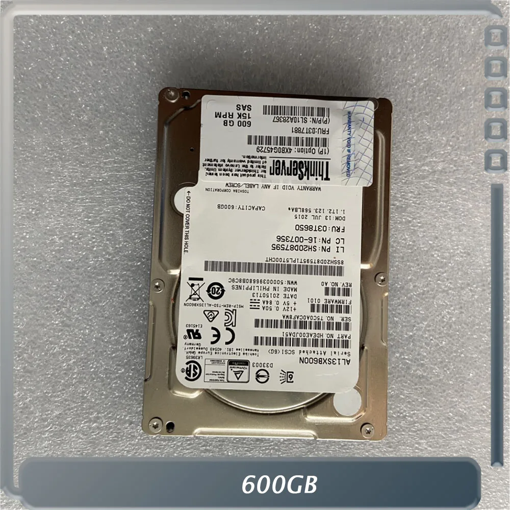 600GB untuk Lenovo 03T7881 600G 15K SAS 2.5 03T8650 AL13SXB600N Hard Disk Server