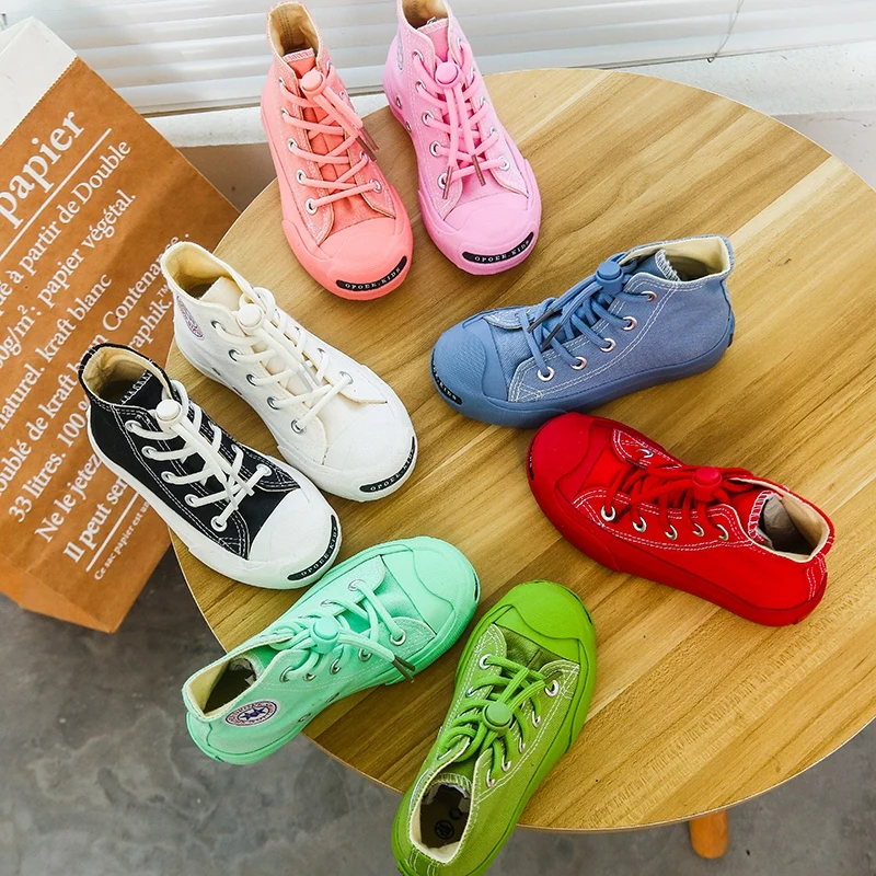 5016 OPOEE Autumn New Candy Color Opening Smile Fashion Versatile Low Top Canvas Shoes Korean Children's Shoes Breathable