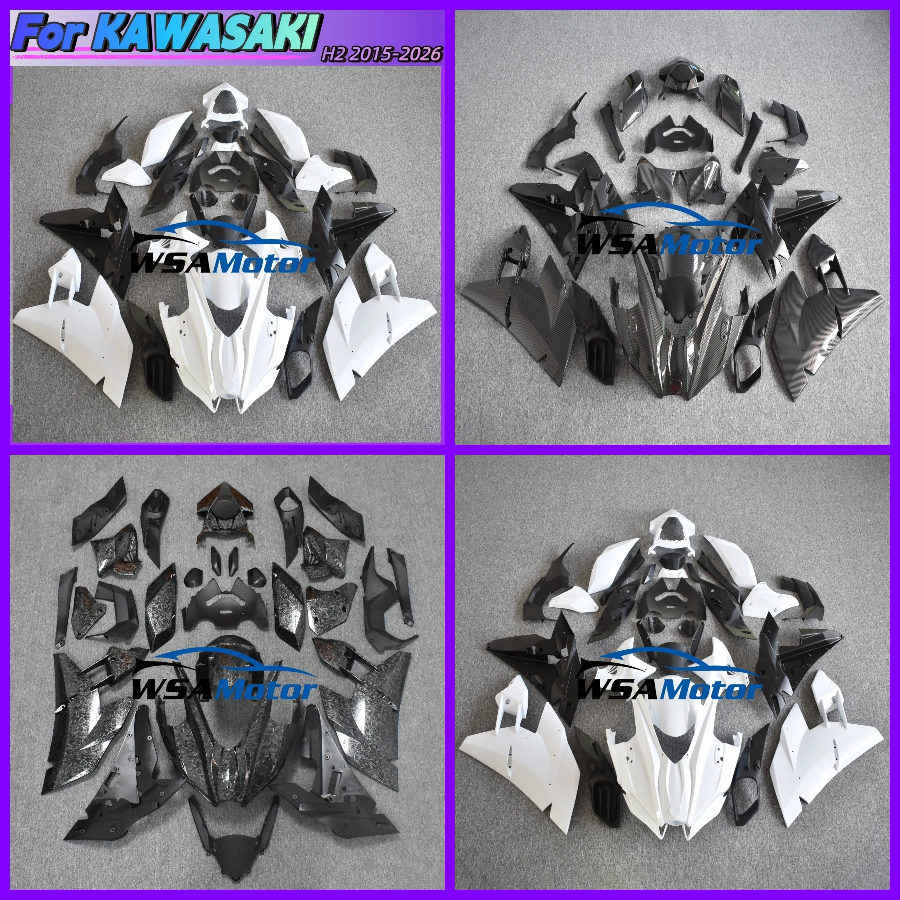 For Kawasaki H2 2016+ 2021 2022 2023 2024 2025 2026 Fuel Tank Side Panel Fender Frame Cover Motorcycle Fairing