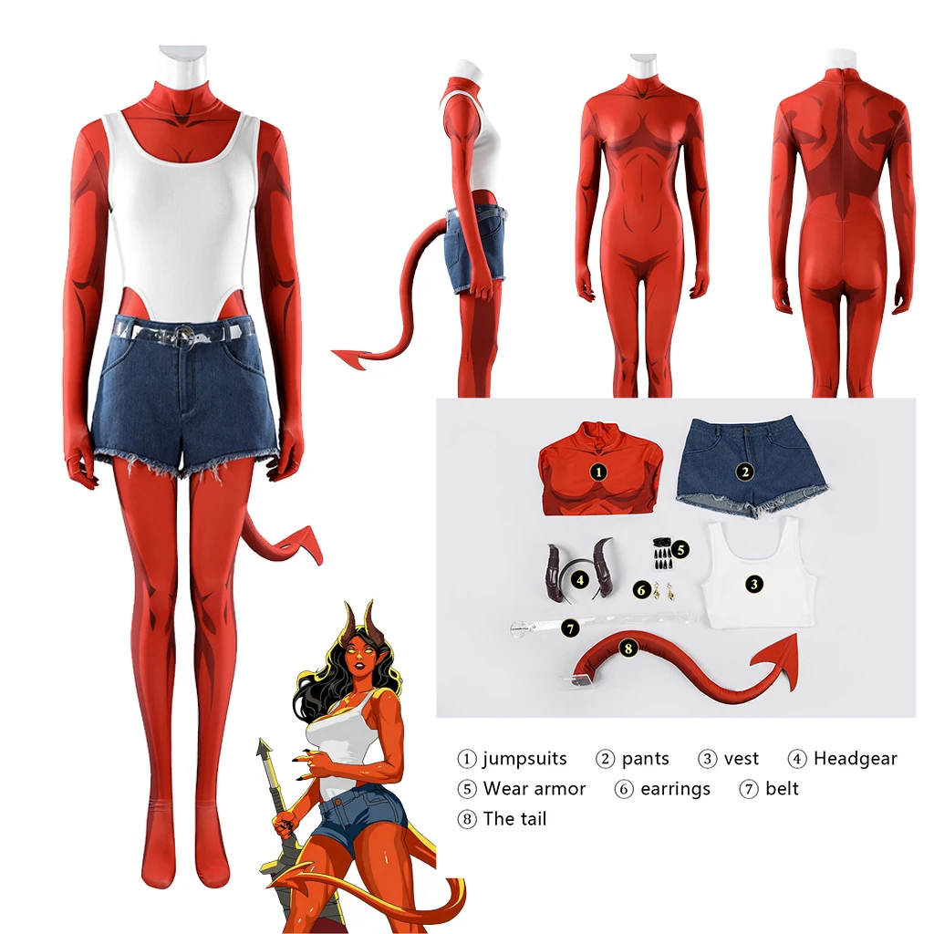 

Game Cosplay Hero Malevola Cos Gibb Costume Sexy Bodysuit With Top Pants Set Women Halloween Carnival Party Outfit
