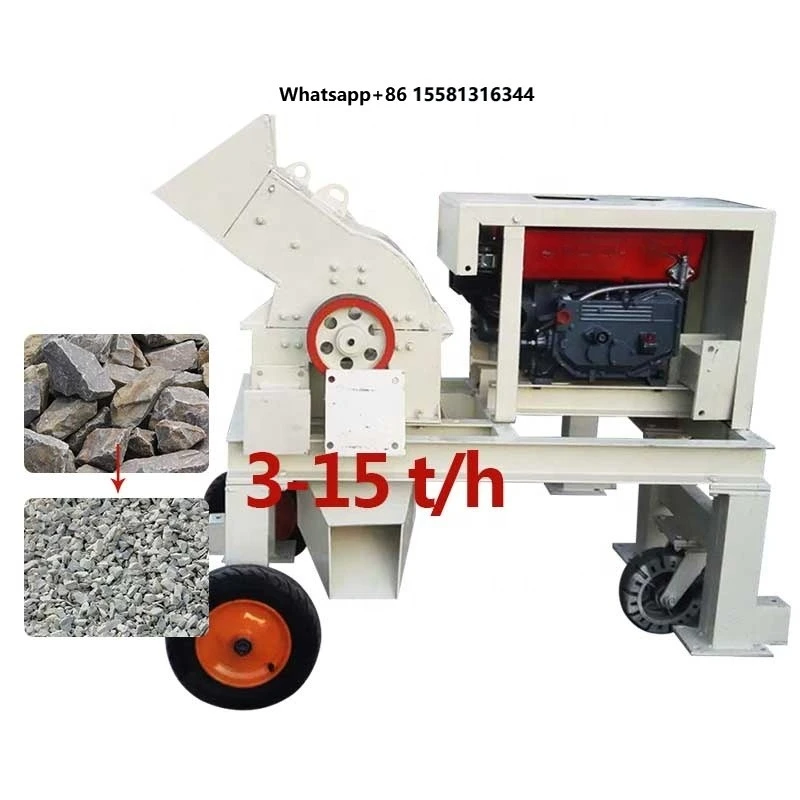 Mobile Stone Crusher Impact Hammer Mill Crusher Machine ,Pc 400*300 Mini Gypsum Charcoal Hammer Crusher Grinder Powder Making