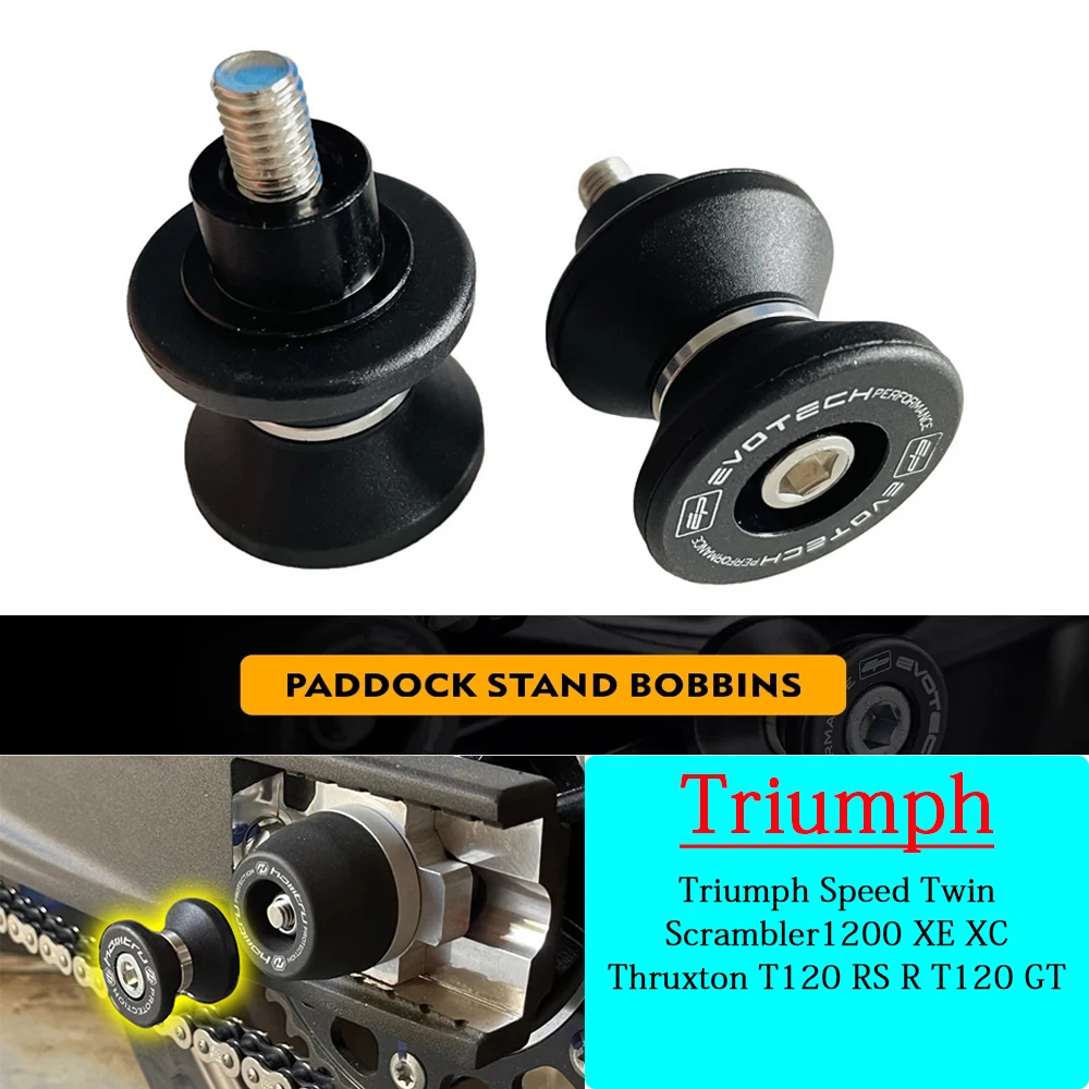 

Motorcycle Paddock Stand Bobbins For Triumph Speed Twin Scrambler 1200 XE XC Thruxton T120 RS R T120 GT Pro /Sport/Rally After