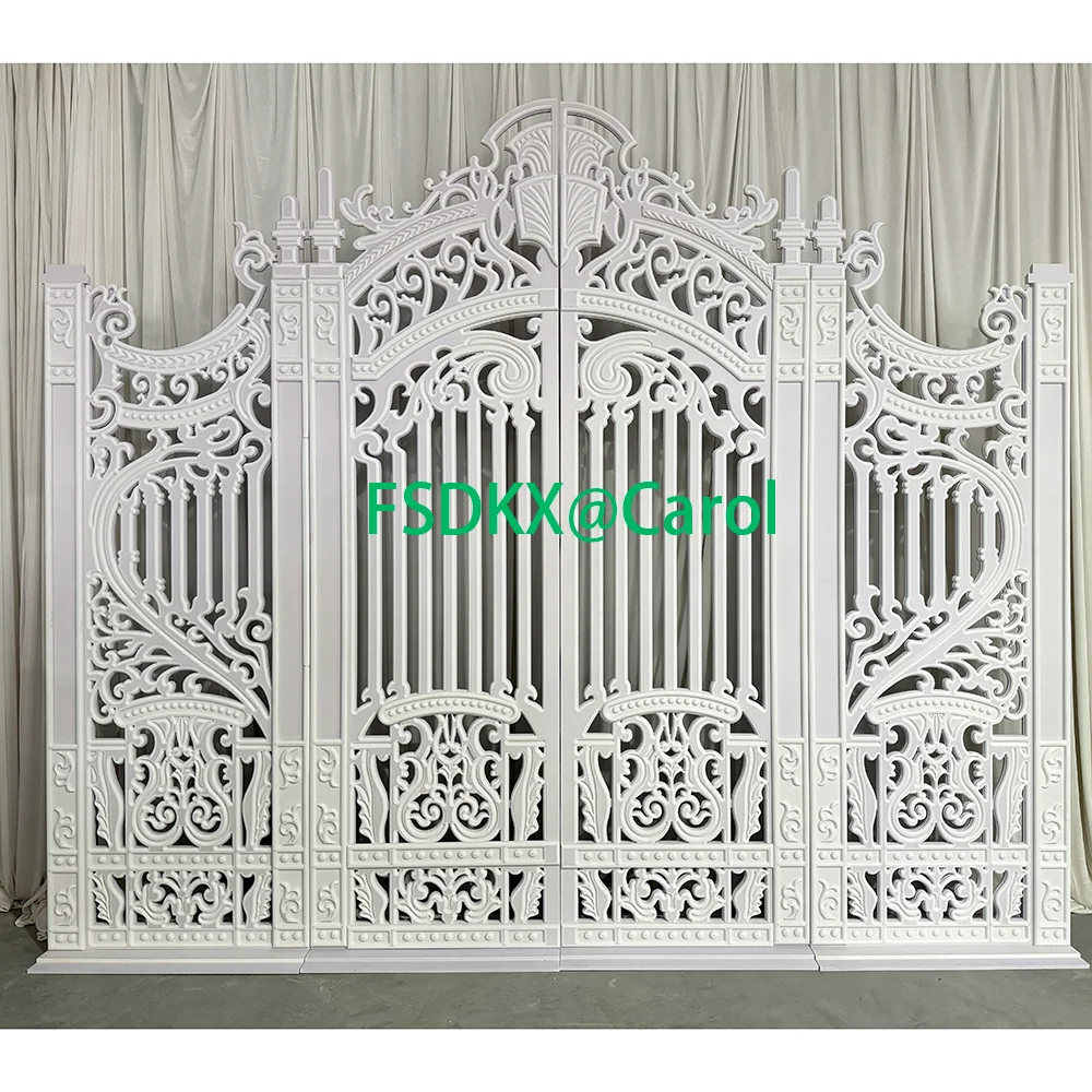 

Luxury New Design Cheap Acrylic PVC Gate Shape White Panel Wedding Backdrop On Sales