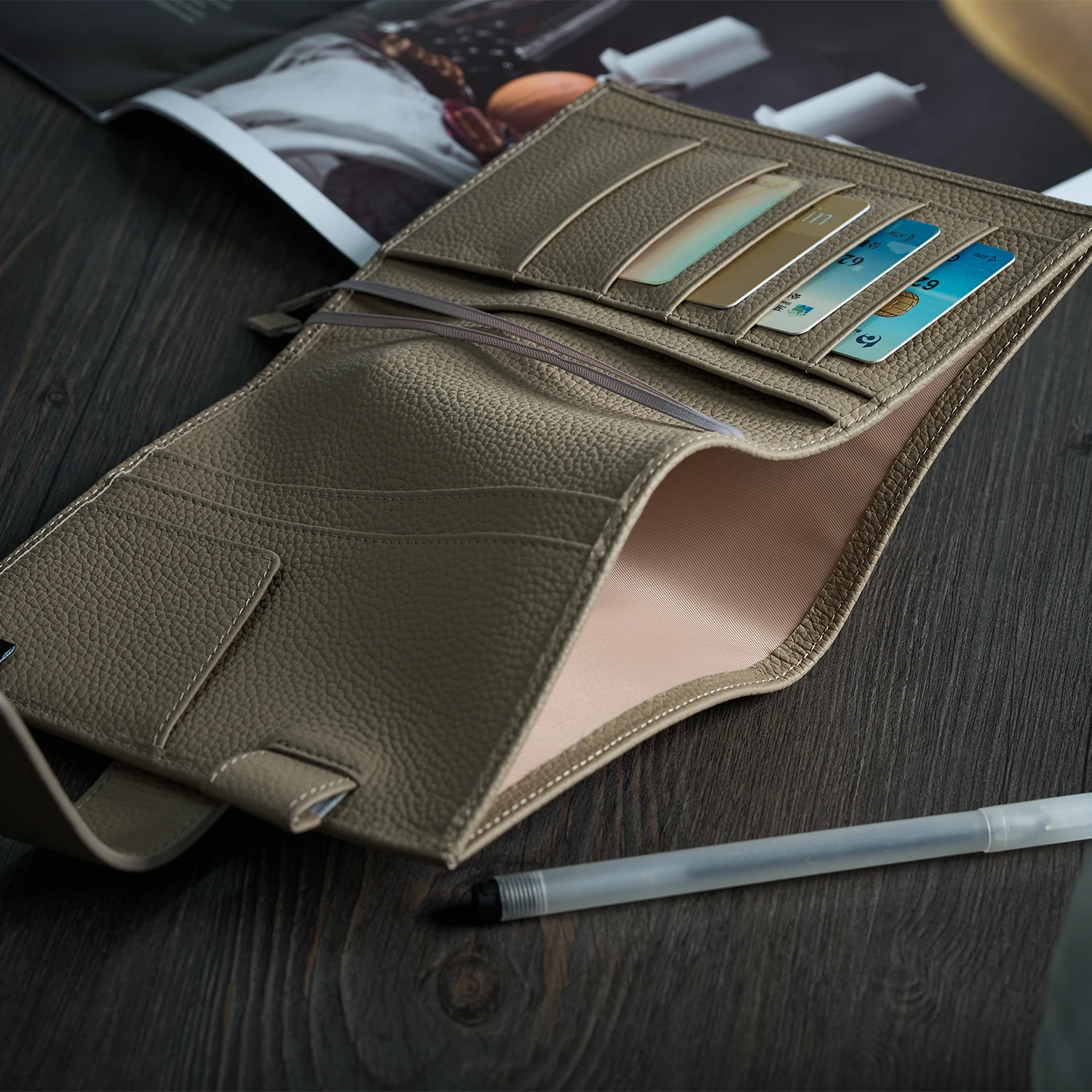 A6 ノートブックカバー手作り本革複数のカード万年筆位置学校事務用品文房具