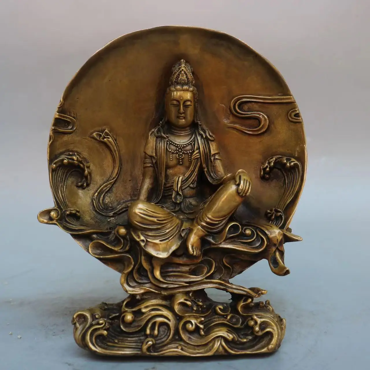 Old copper Qing Dyansty copper Moon Fairy statue