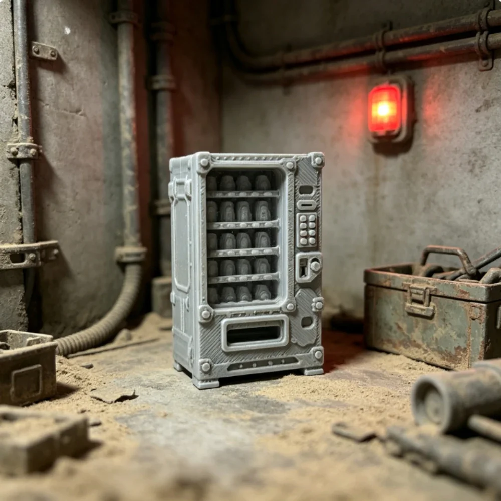 Wasteland Mini Vending Machine Terrain Model 3D Print Miniature Sci-Fi Diorama Scenery Tabletop Wargame Dollhouse Decor Ornament