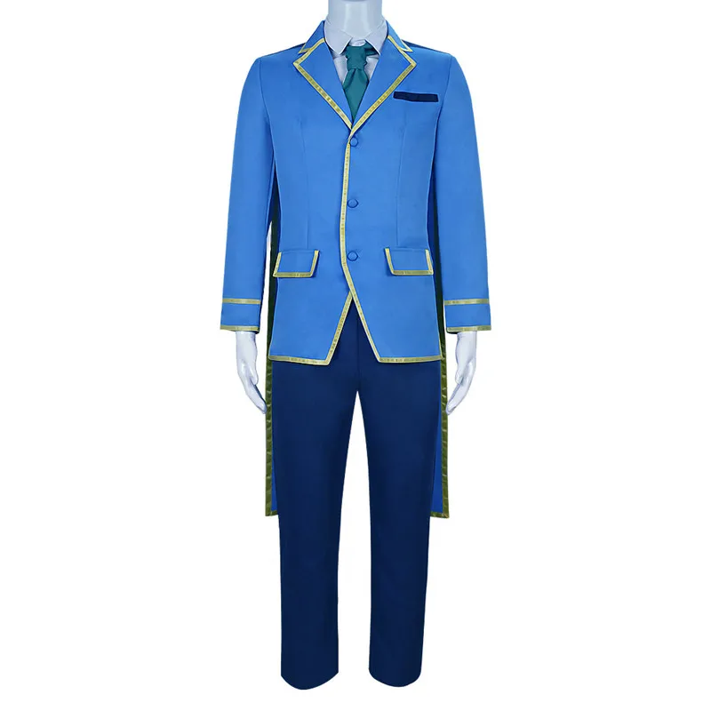 Kinsou No Vermeil Kudelfate Lilia Cosplay Costume Men Blue School Uniform