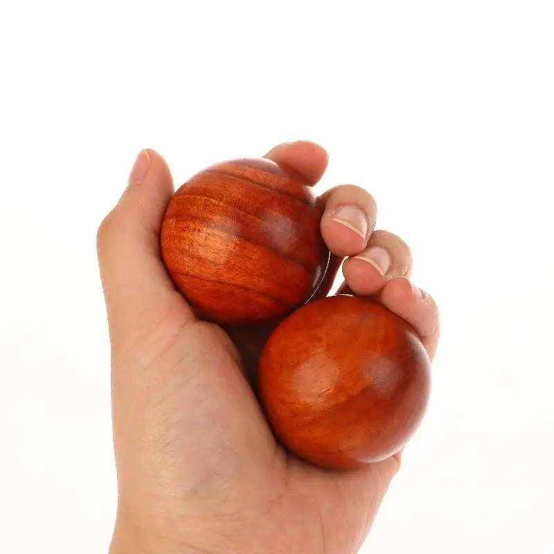 2 Pcs Stress Ball Chinese Style Carving Crafts Toys Desktop Health Baoding Balls Rosewood Massage