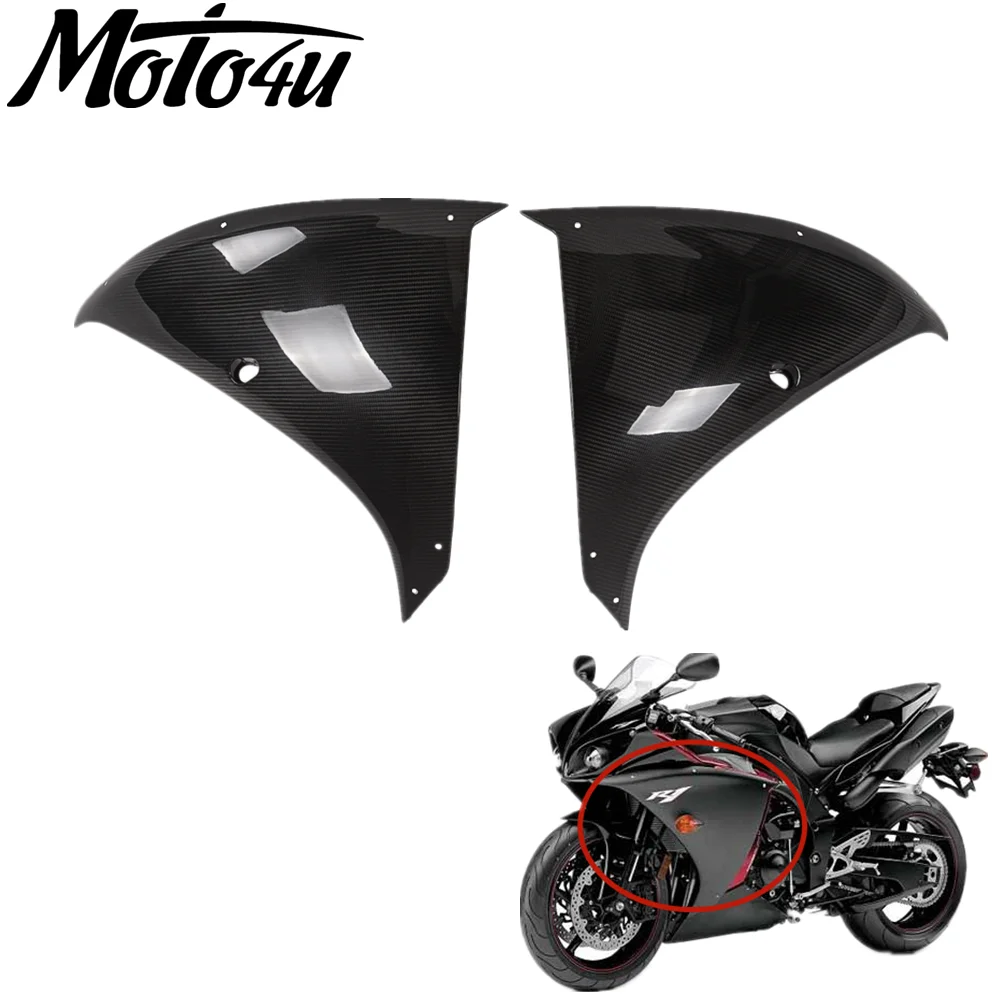 Real Carbon Fiber Side Panel Fairings Motorcycle Gloss Modification For Yamaha YZF R1 2009 2010 2011 2012 2013 2014