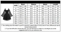 2022 New Gothic One-shoulder Lace Stitching Flared Sleeve Dress Literary Vintage Autumn Grunge Black A-line Dress Punk Partywear - Image 6