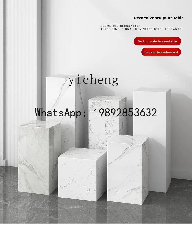 TQH White Marble Sculpture Base Art Decoration Display Stand Mall Ornament