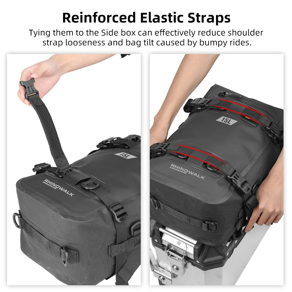 Rhinowalk Motorcycle Box Top Pannier Bag 8L-30L Waterproof Luggage Bags For BMW Motor Side Case Top Saddle Rear Seat Storage