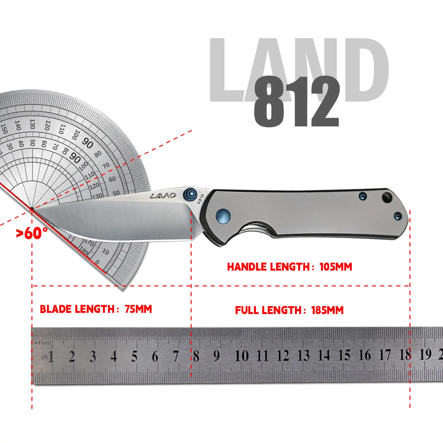 LAND 812 VG10 Blade TC4 manico in titanio coltello pieghevole tascabile per esterni EDC Survival Rescue Tool campeggio caccia coltelli da pesca nuovo