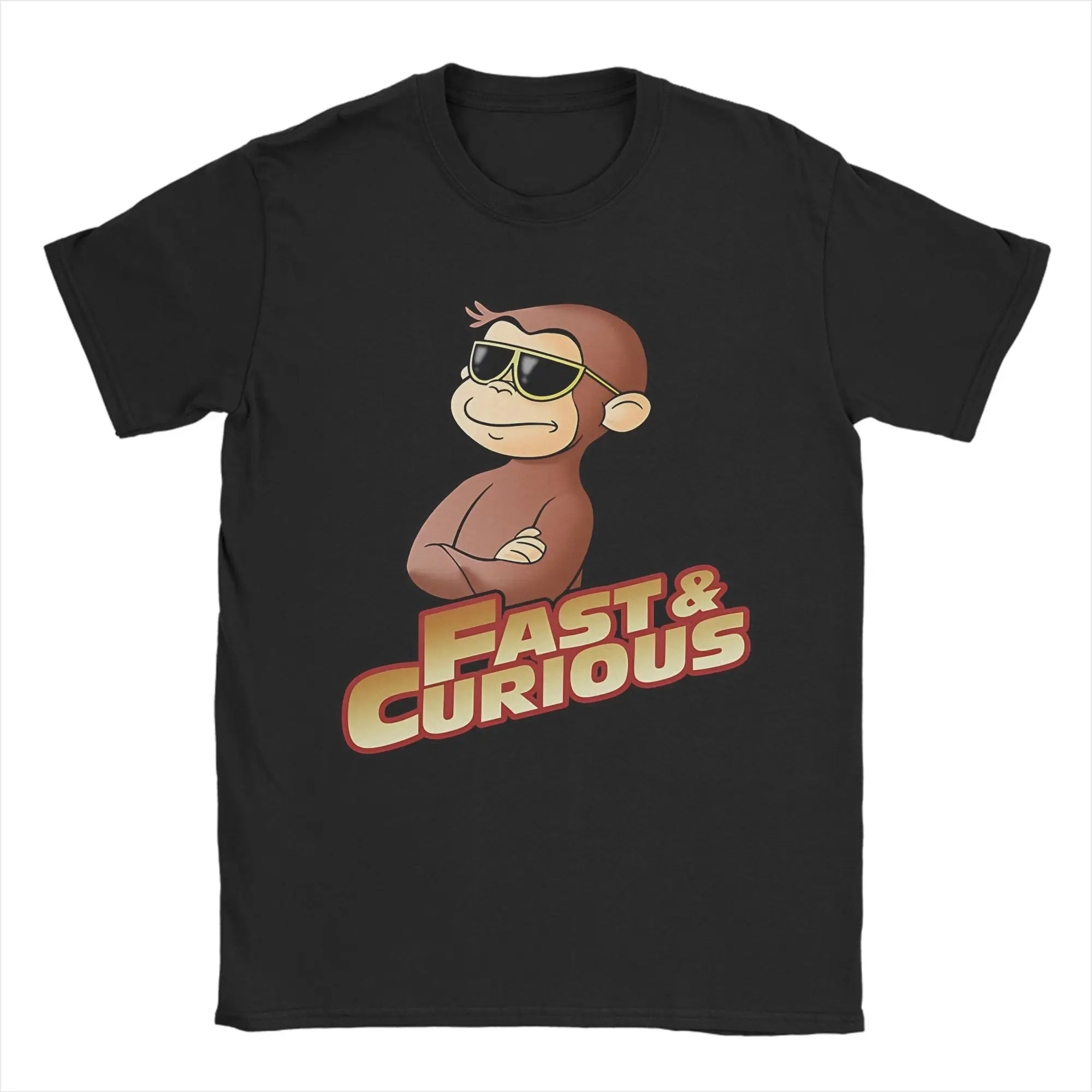 Oversized T Shirt Summer Curious George Leisure T-Shirts  Cotton Tee Shirt for Men Aesthetic Pattern Short Sleeve Tops