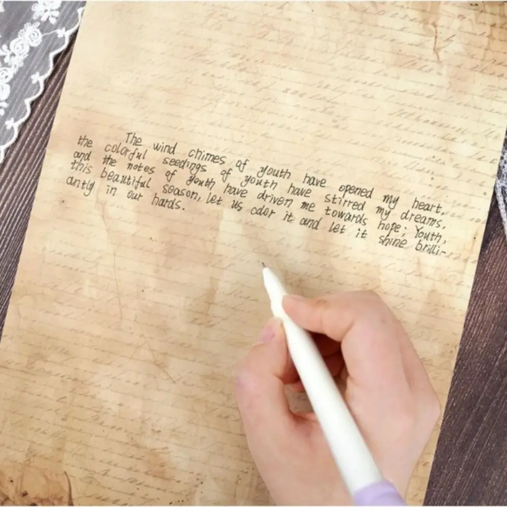 50Pcs Retro Style Paper Material Letter Paper A4 Size Vintage Note Sheet Double Sided 50 Sheets A4 Writing Paper DIY Decoration