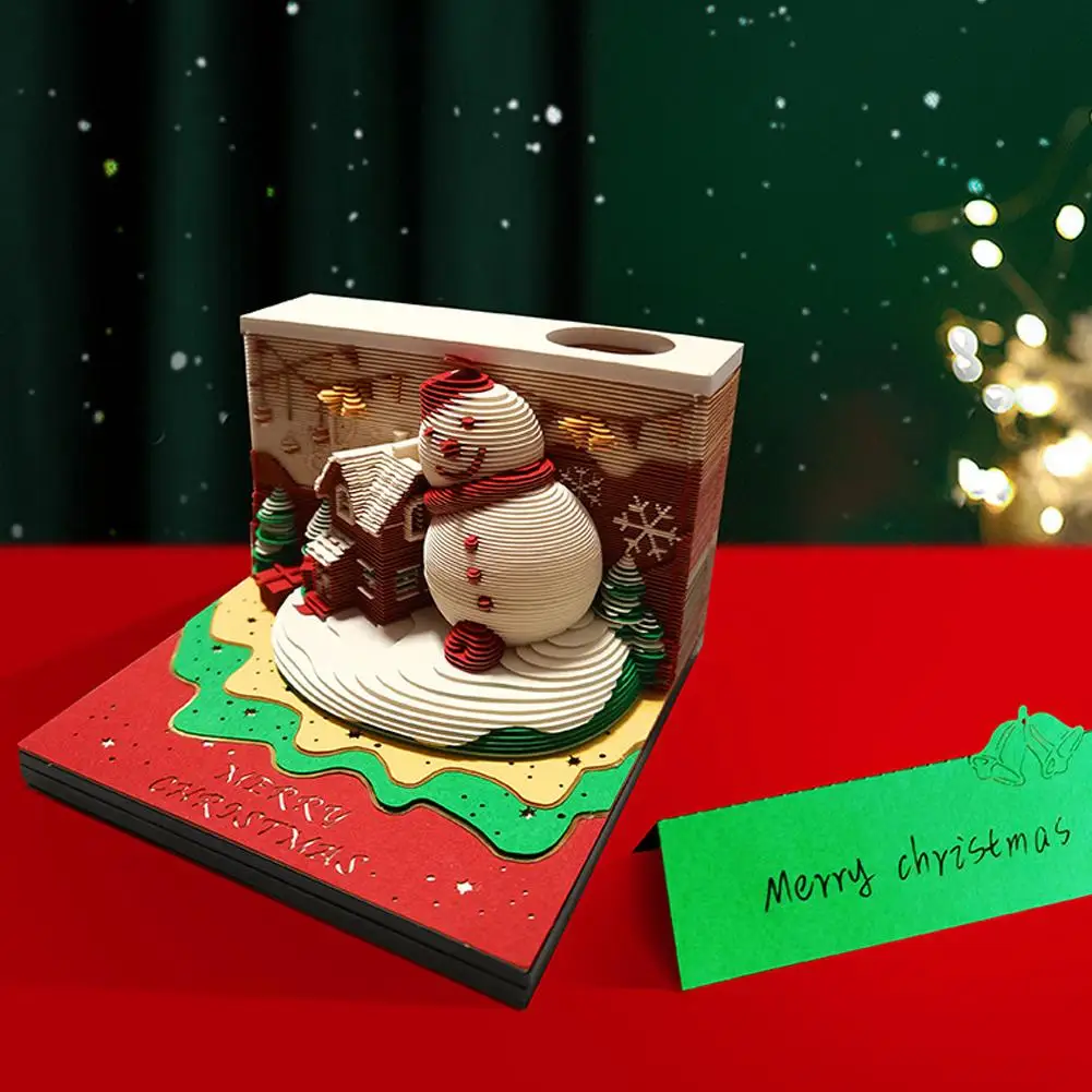 Magic Castle 3d Notepad 2025 Calendar Memo Pad Block Christmas Gift Note Stationery Novelty Design Paper Notes Accessories R2o5