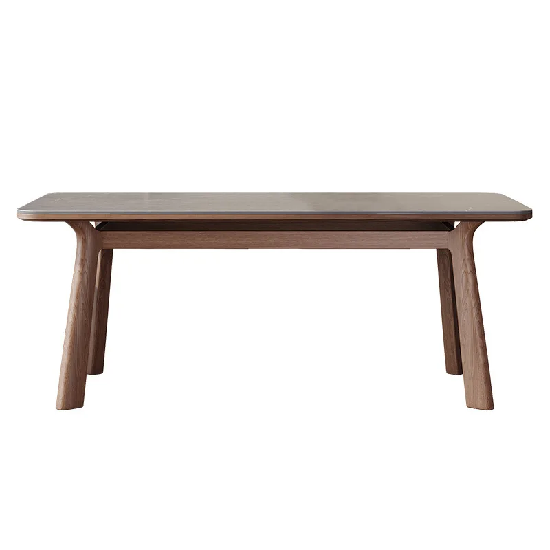 طاولة طعام من الخشب الصلب الاسكندنافي وبساطة حديثة #1