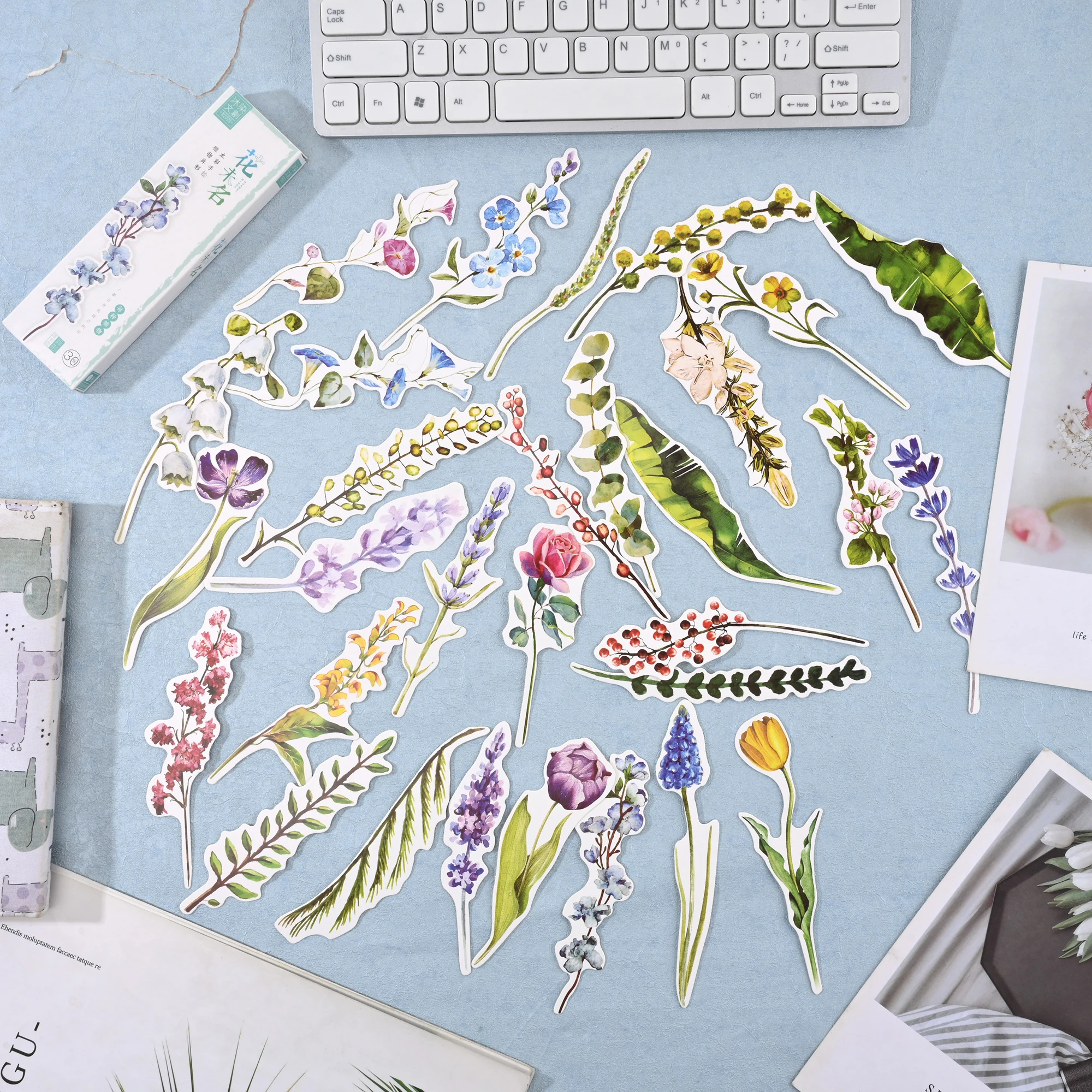 30pcs Irregular Flower Shape Creative Bookmark  Bird Pattern Cartoon Book Holder Read Marker Student Stationery School Supplies