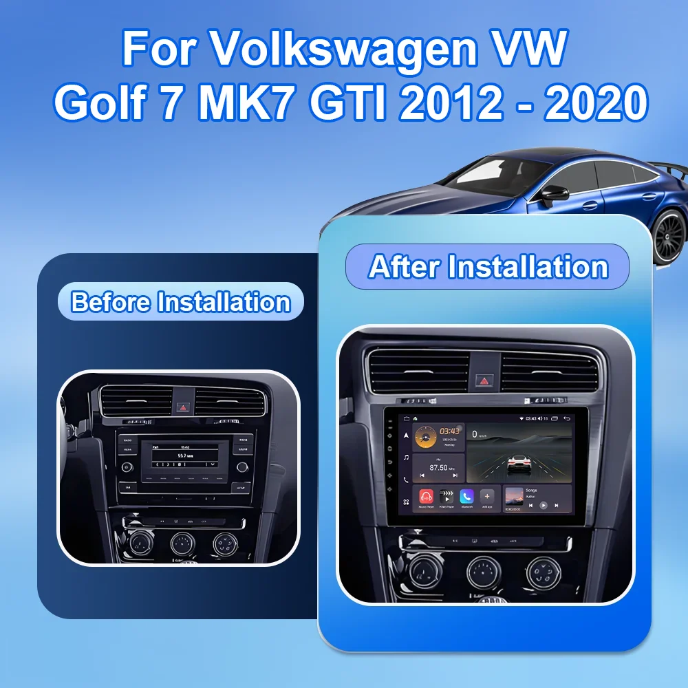 Android 16 For Volkswagen VW Golf 7 MK7 GTI 2012 2013 -2020 Auto Carplay Car DVD Radio Stereo Navigation GPS Multimedia Player