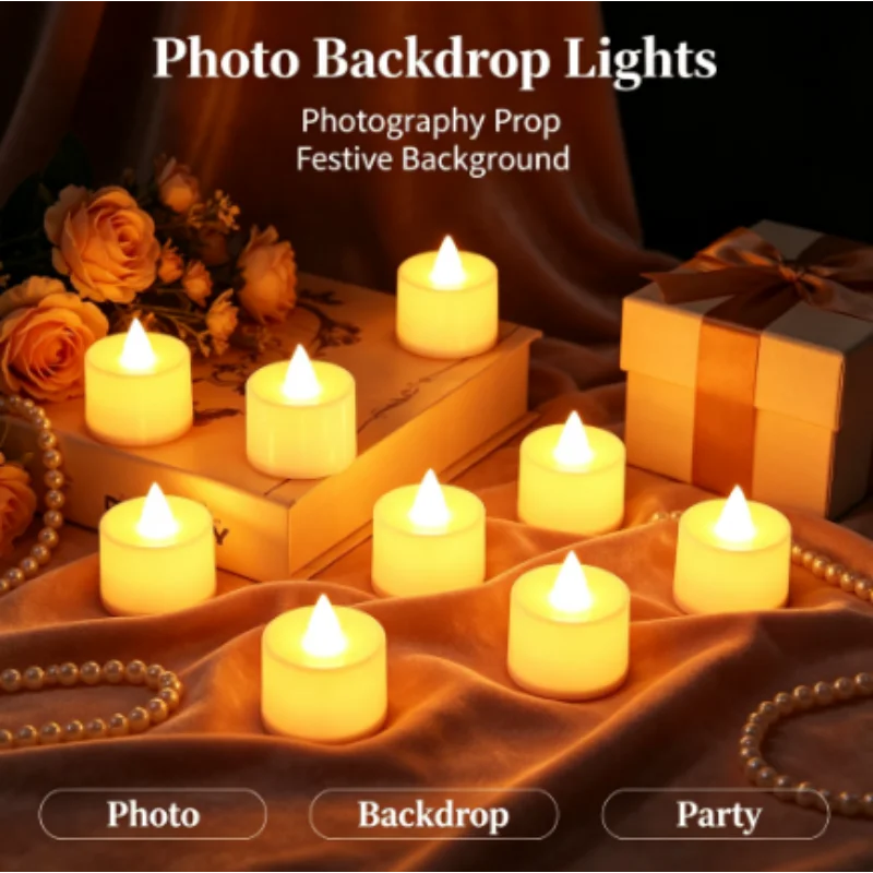 Artificial LED Candle Lamp, Flameless Battery Powered Candlestick, for Wedding Birthday Party Home Decoration Table Centerpiece