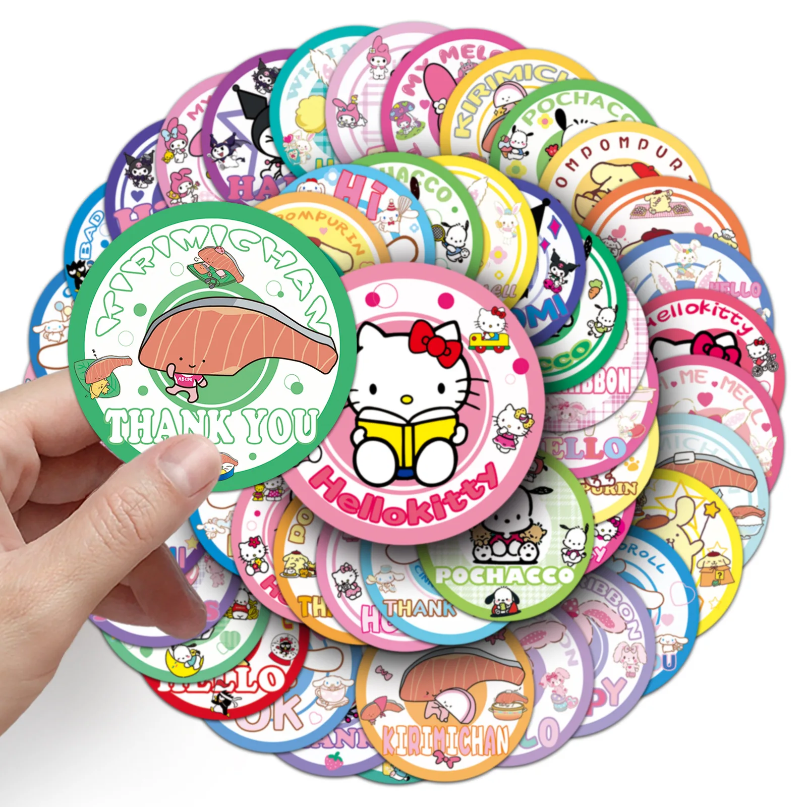 10/50 SZTUK Naklejek Sanrio Graffiti Kawaii Pompompurin Kreskówkowe Naklejki DIY na Laptop Telefon Gitarę Deskorolkę Wodoodporne