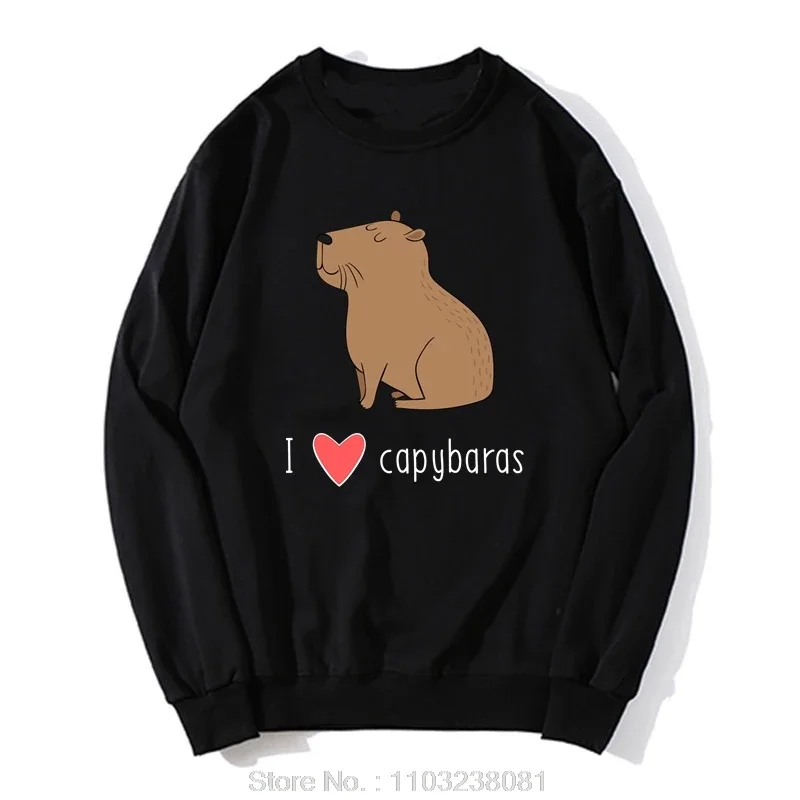 Funny animal capybara hoodie men cartoon manga crop tops pullover sweatshirt fashion cotton anime oversized streetwear