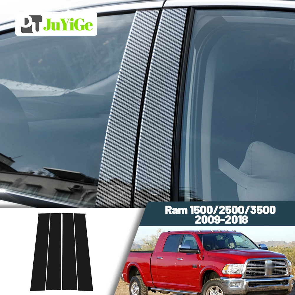 

Glossy Black Carbon Fiber Window Door Deal B C Pillar Post Cover Sticker For Dodge Ram 1500 2500 3500 2009-2018 2010 2011