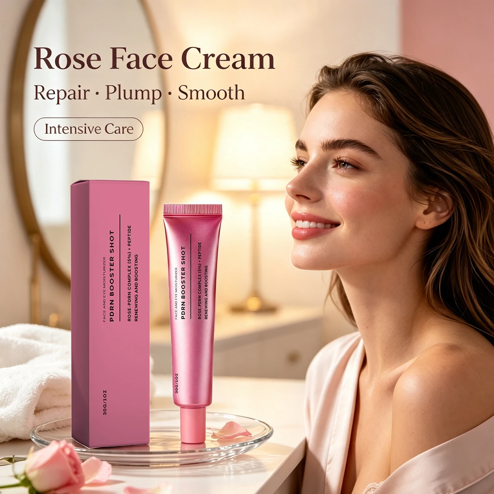 Rose Moisturizing Face Cream Deep Nourish Skin Improve Fine Lines Reduce Dullness Brighten Skin Even Out Skin Tone Anti Wrinkle