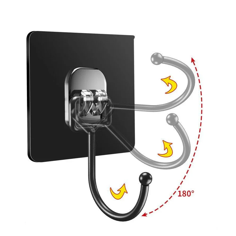 1/12pcs Self Adhesive Hooks Non-Punching Strong Sticky No Trace Wall Hook for Kitchen Bathroom Towel Bags Storage Hanging Holder