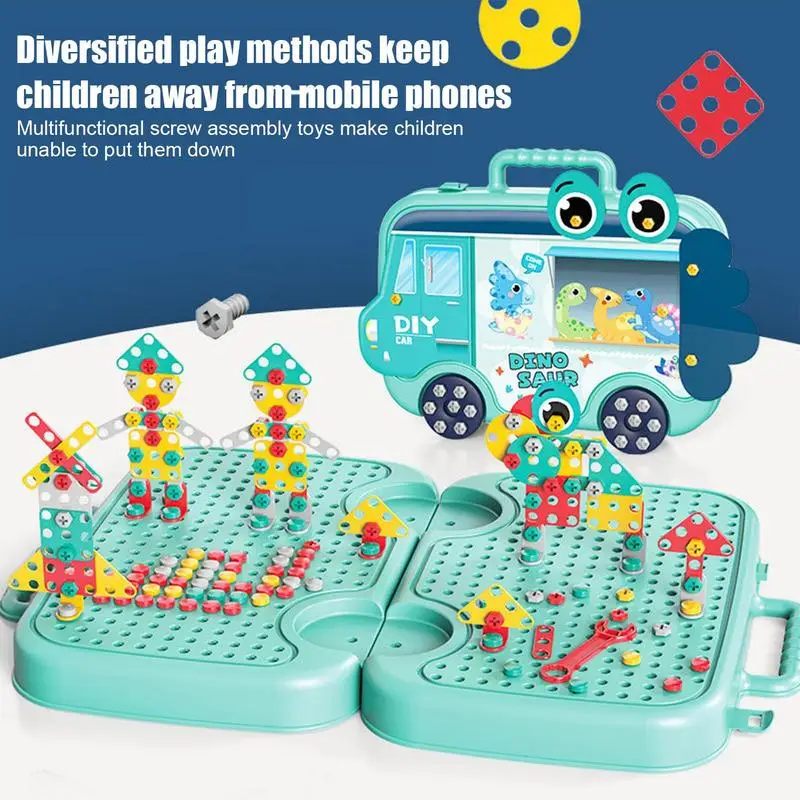 223/293Pieces Tool Toys for Kids Pretend Play Toy Role Play Games Children 3D Toolbox Screw Puzzle Toy Assembly Educational Toy