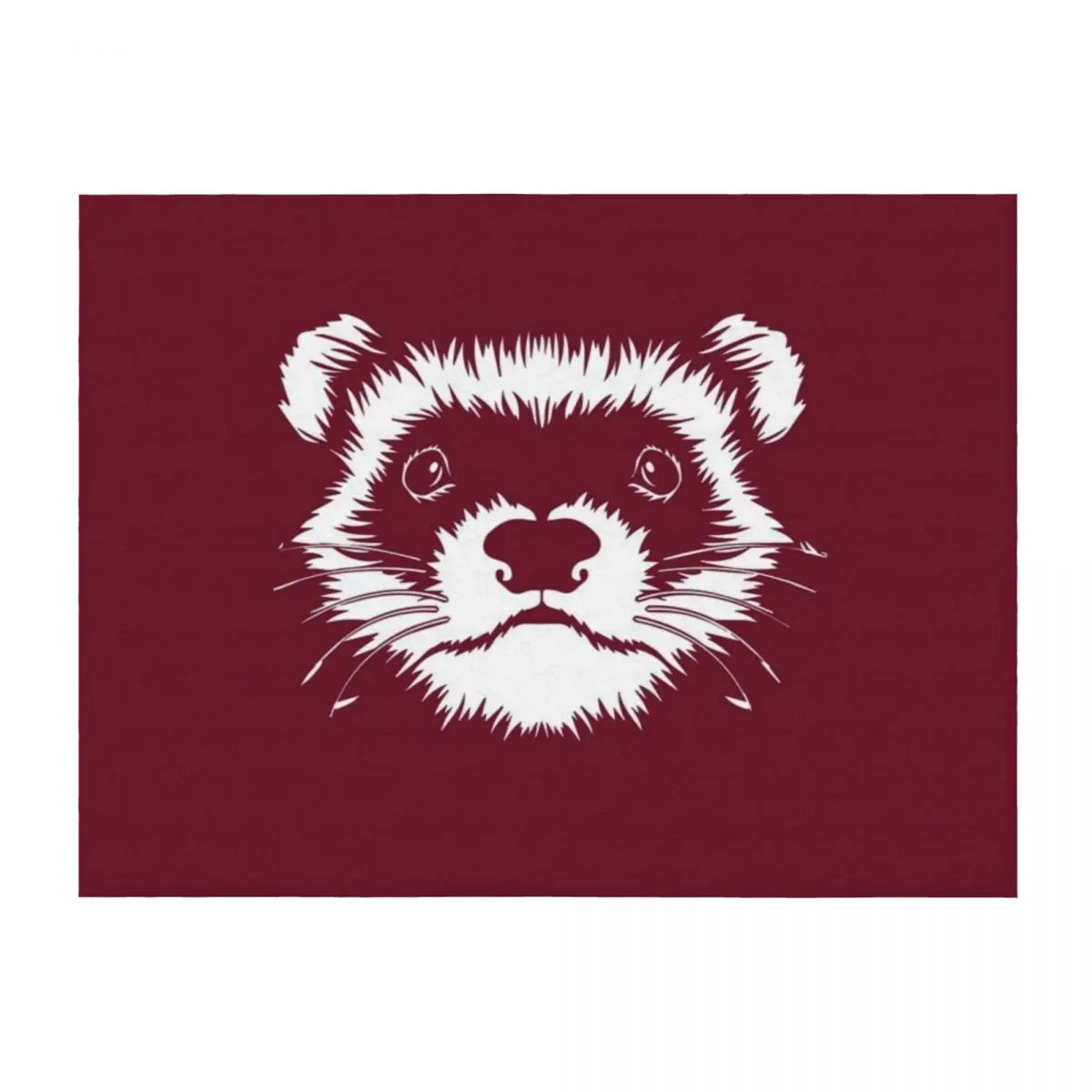 

Ferret Face Graphic Illustration for Mom - Funny Ferret Lovers Gift Throw Blanket Furrys blankets ands Hairys Blankets