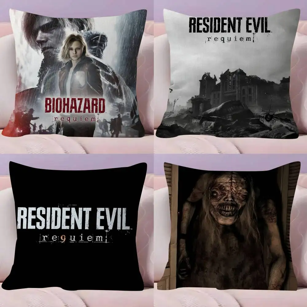 Game R-Resident Evil Requiem Double-sided Printed pillow cover Short plush Suitable living rooms bedrooms throw cushion cover
