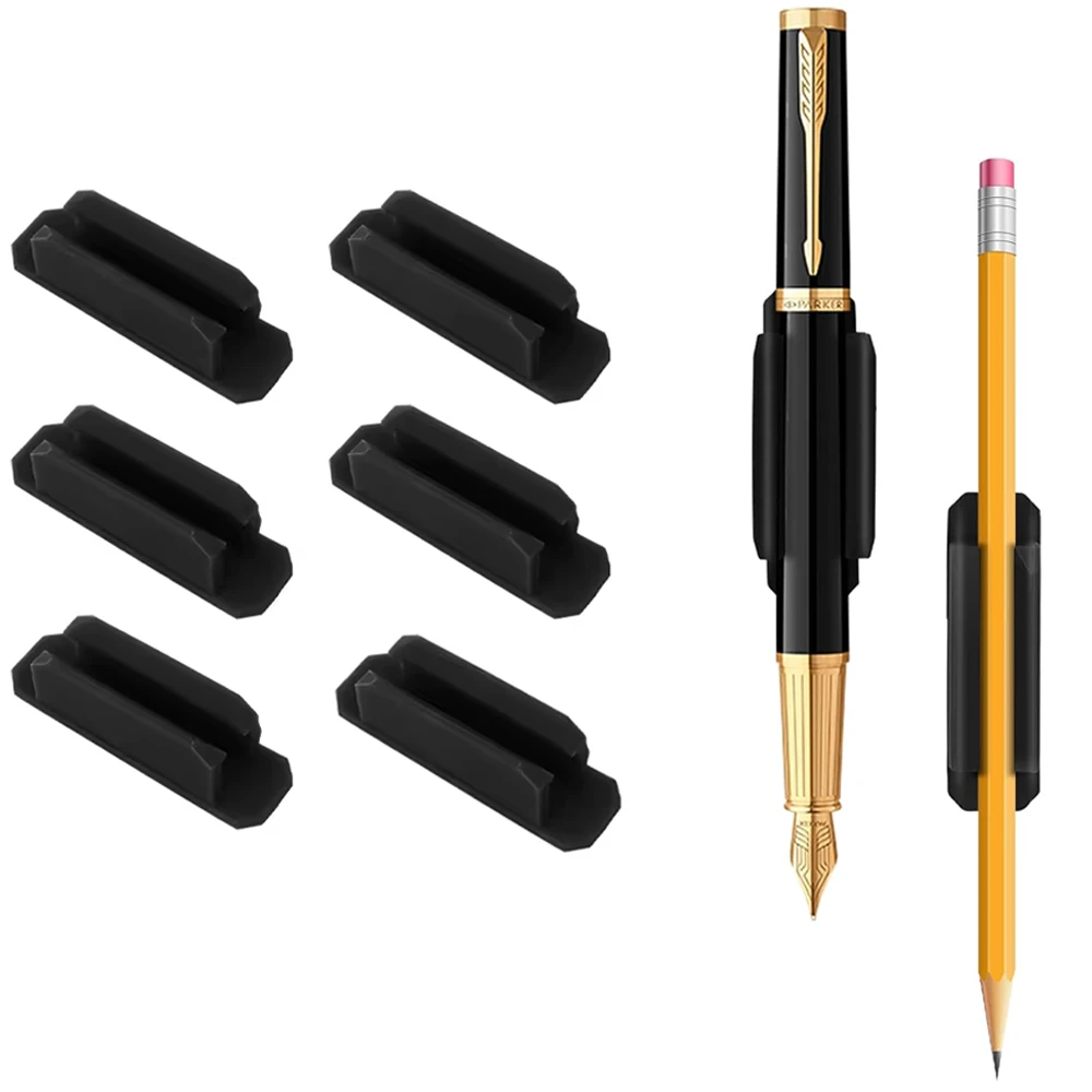 2/5PCS Self-Adhesive Silicone Pen Holder Wall Mounted Pencil Clip Desktop Marker Pen Ballpoint Pen Storage Holder Home Office