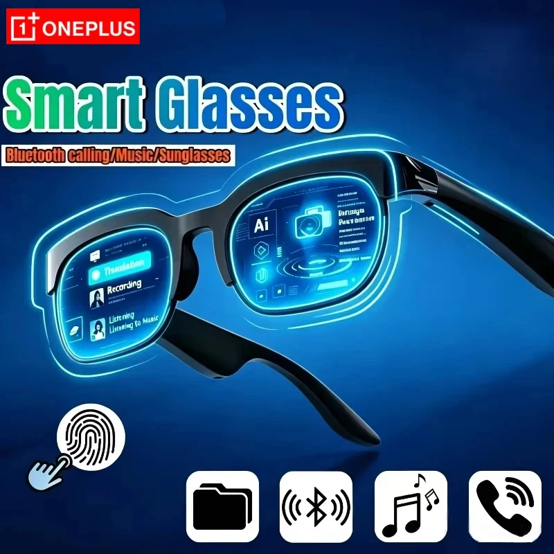 OnePlus New AI Smart Glasses Touch Control Bluetooth Conversation Recording Listening To Music Smart Sunglasses For Men Women
