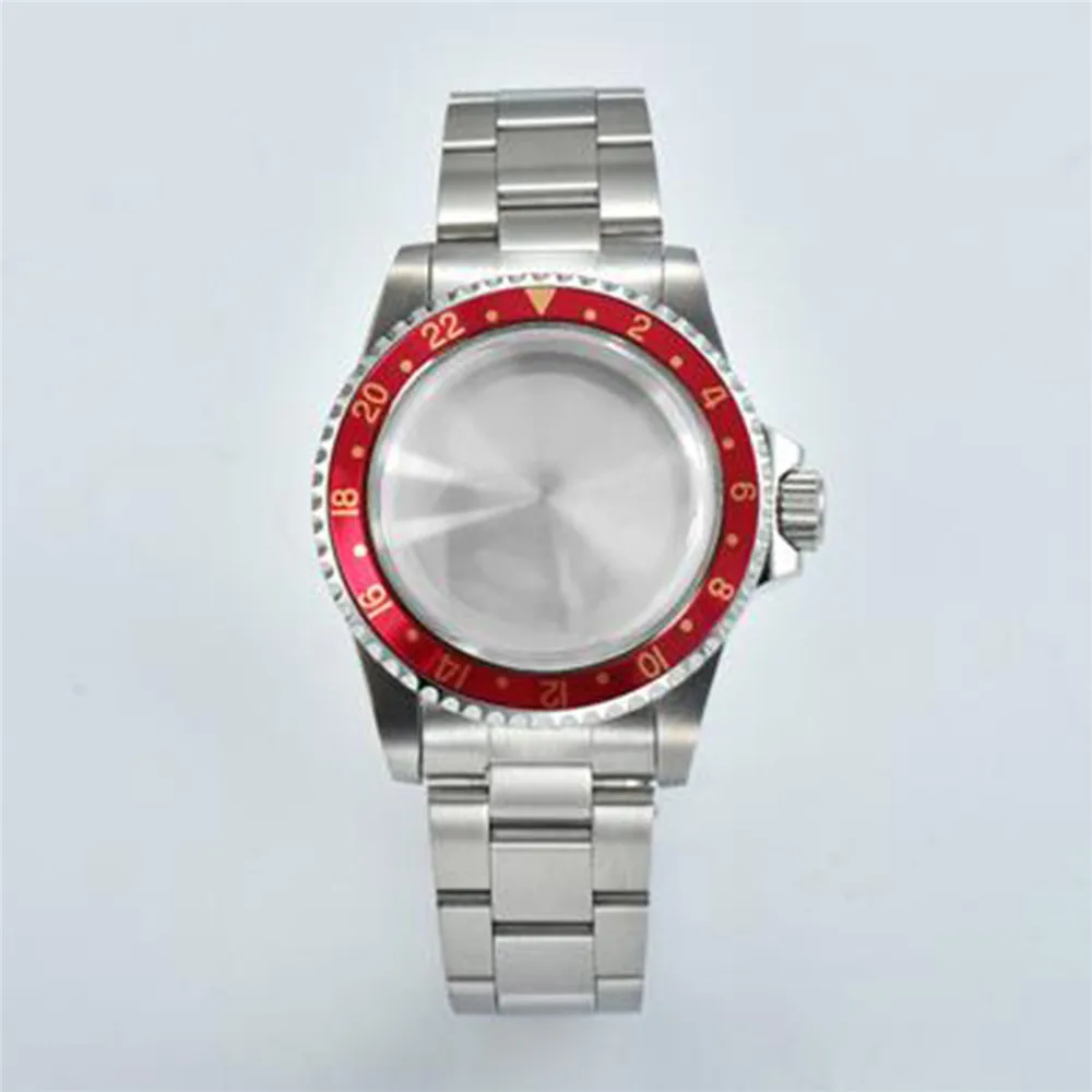 Retro 39,5mm Edelstahl Gehäuse Armband Set Meter super wasserdichtes Acryl Objektiv Uhrengehäuse passt für nh34 nh35 nh36 Uhrwerk
