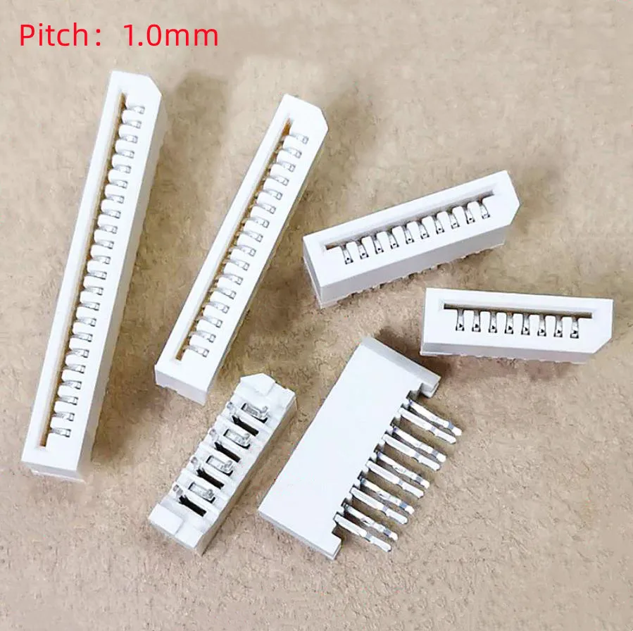 100pcs 1.0mm Fpc/ffc Connector Lcd Flexible Flat Cable Socket Double Row Dip Straight Pin Type 4 6 8 10 12 14 18 20 22 24 30 Pin