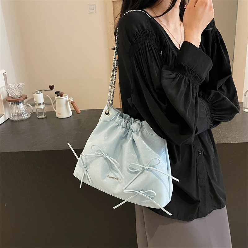 New Fashion PU Leather Crossbody Bags for Women 2024 Summer Chain Tote Bag Female Casual Shoulder Messenger Bags 6 Colors