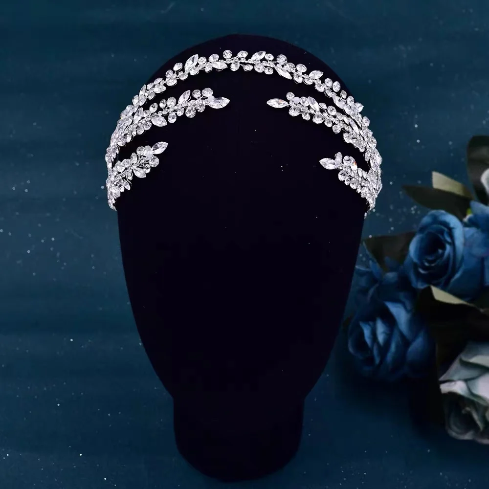 Handmade diamond headwear for the bride, minimalist temperament, headband hair accessories, wedding stage performance