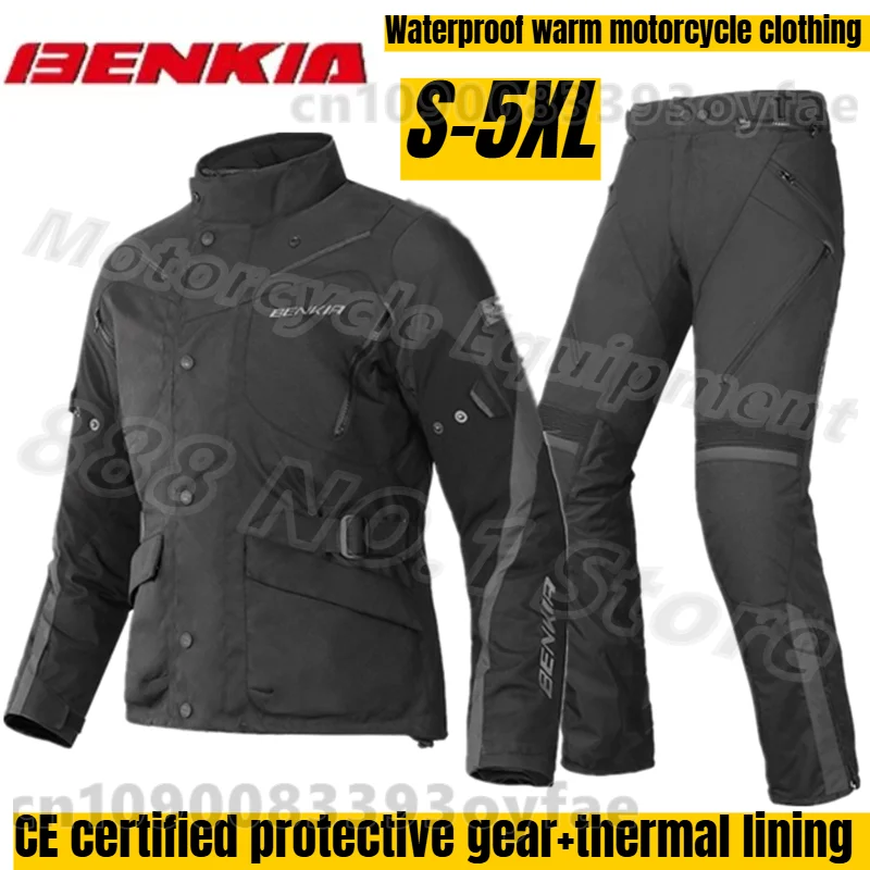 

BENKIA мотоциклетная одежда для мужчин и женщин, водонепроницаемые и теплые мотоциклетные костюмы, гоночные раллийные куртки и брюки с защитой от падения