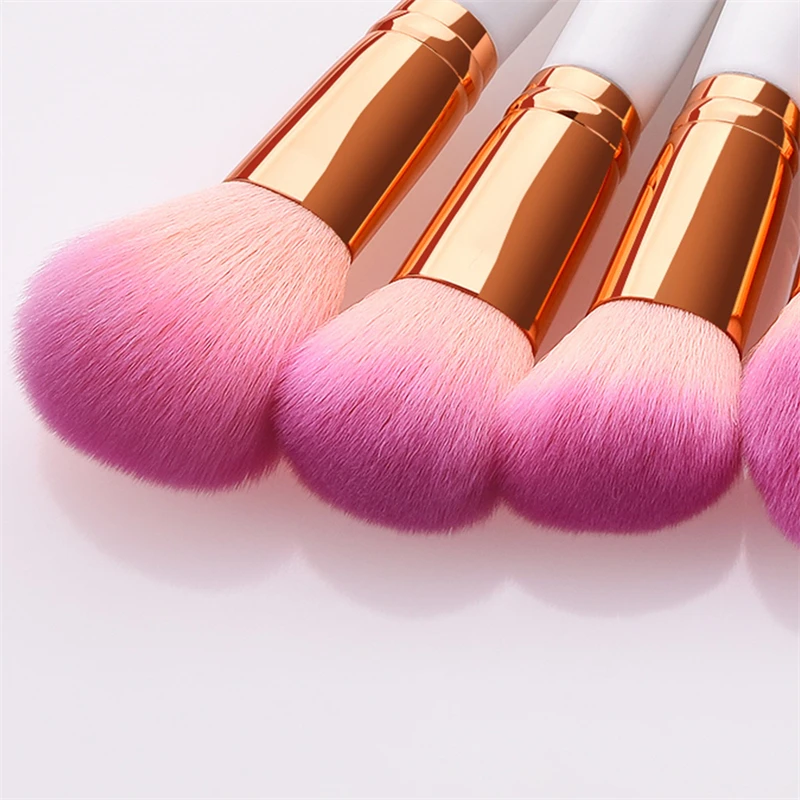 Set di pennelli per trucco premium per fard da 12 pezzi con manico in oro bianco - Strumenti cosmetici a guazzo per un'applicazione perfetta