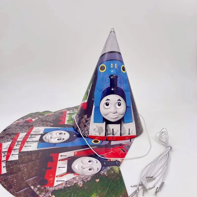 6 Stück Thomas Papierhüte mit Gummiband Kindergeburtstag Festliche Dekoration Kinderspielzeug