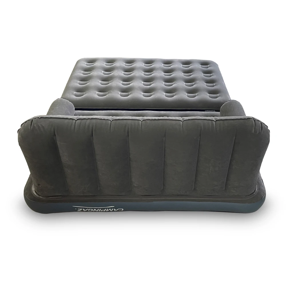 أريكة قابلة للنفخ، مرتبة هوائية متينة ومريحة، أريكة وسرير محمولة قابلة للنفخ مع مساند للذراعين #4