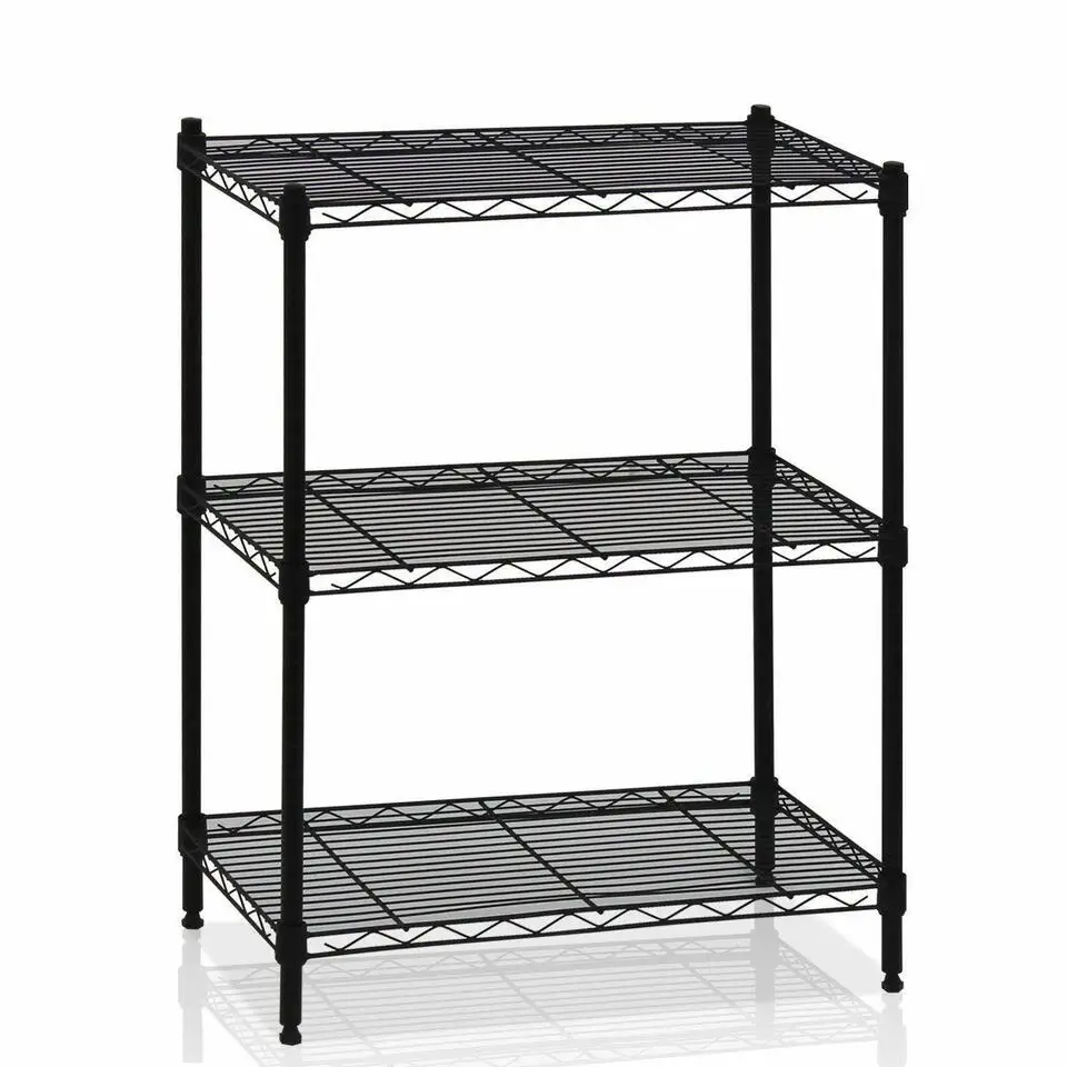 

3 Tier Wire Shelving Rack Shelf Unit Garage Kitchen Storage Organizer NEW